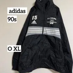 アディダス　90sナイロンジャケットジャージ　パフォーマンスロゴO XLブラック