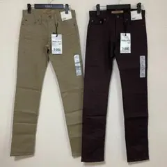 新品 ユニクロ UNIQLO カラージーンズ2本セット 28 T-000 デニム