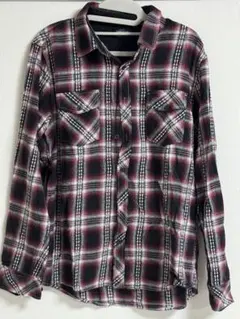 THRUXTON 赤と黒のチェック柄 長袖シャツ サイズL