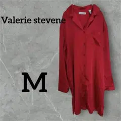 1点もの❣️Valerie Stevens 赤 長袖シャツワンピース M