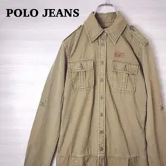 ポロジーンズカンパニー　レディース　シャツワンピース　ミリタリー　サファリ　古着