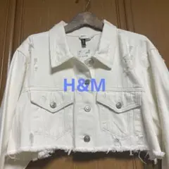 H&M ダメージ加工　ジージャンショート丈　オフホワイト　新品未使用