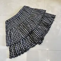 メゾピアノ　アイス＆チェリー柄　ギンガム　キュロット　140