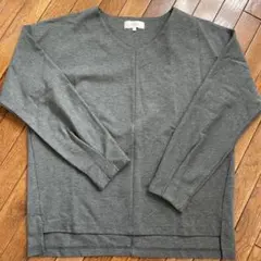 ALPHA CUBICグレー Vネック 長袖