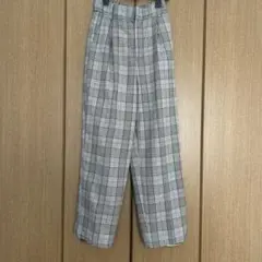 グレンチェック柄 ワイドパンツ