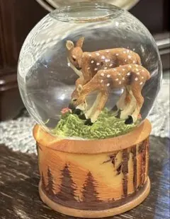 【新品未開封】Twinkle社製　スノードーム　仲良しバンビ