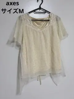 axes アクシーズ　半袖　ドット　チュール　ブラウス　カットソーのサムネイル