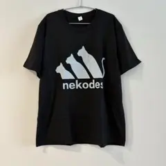 ユニーク　かわいい　ねこ　Tシャツ　ブラック　nekodes　猫　おもしろ　韓国