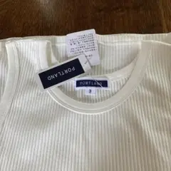 新品　PORTLAND タンクトップ サイズ3 ホワイト リブ編み