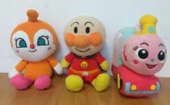 アンパンマン ぬいぐるみ 3体セット SLマン ドキンちゃん