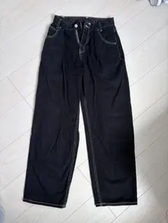 xgirl ブラック ワイドレッグデニム