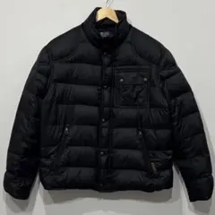 90s ラルフローレン ライト ダウン ジャケット レザー 使用 ブラック XL