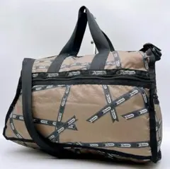 美品Lesportsac ボストンバッグ 2wayロゴテープ 斜め掛け h440