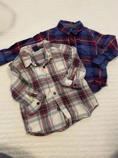 babyGap チェック柄長袖シャツ　2点セット　90cm