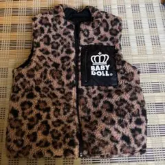 BABY DOLL ヒョウ柄 ダウンベスト　リバーシブル