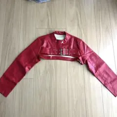 SHEIN フェイクレザー ボレロ レッド Lのサムネイル