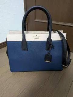 kate spade 2wayネイビー ベージュバイカラーショルダーハンドバッグ