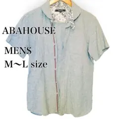 ABAHOUSE 半袖シャツ ペイズリー柄 麻混 グレー メンズ 夏服　MLのサムネイル