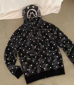 APE シャークデザインカモフラージュパーカー M