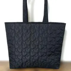ハンドメイド トートバッグ　刺繍キルティング ハート柄　A4対応