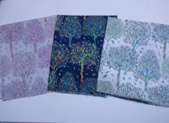 6リバティプリント カットクロス　ザ・アーティスツ・ツリー3色　25×30cm