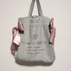 Maison de FLEUR チェック柄トートバッグ