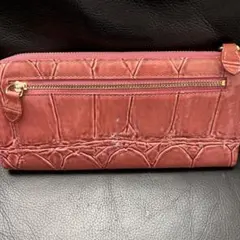 ピンク クロコダイル風 長財布