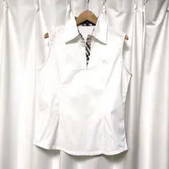 【美品】バーバリーロンドン ノースリーブ ブラウス ノバチェック ホースロゴ