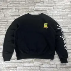 スポンジボブ スウェット ブラック 刺繍デザイン XSサイズ