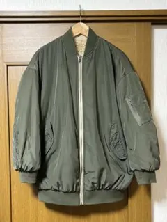 BEAMS MA-1 オリーブグリーン & ベージュ リバーシブル ブルゾン