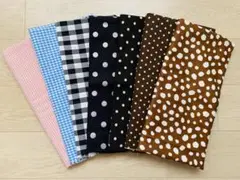 チェック ドット柄 7点 まとめ売り はぎれ