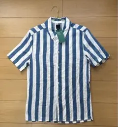 H&M エイチアンドエム　メンズ　ストライプ　シャツ　ブルー　ホワイト