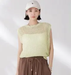 NANO universe ナノユニバース　テープヤーンメッシュニットベスト