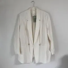 H&M ホワイト ブレザー ダブルボタン