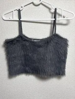 【新品未使用】GU グレー ファー ビスチェ Mサイズ