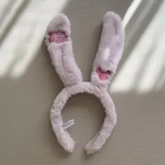 ディズニーイースター ウサギの耳カチューシャ ピンク ミッキー刺繍