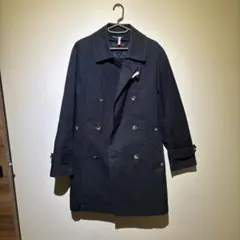 ネイビー ダブルブレスト トレンチコート