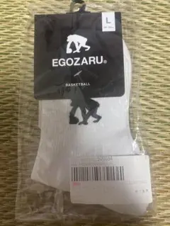 EGOZARU ワンポイントソックス ホワイト×ブラック L