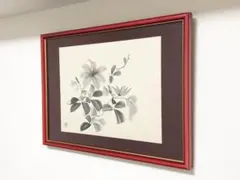 クレマチス 水墨画 額縁入り F6サイズ作品精神の美 インテリア装飾・絵画美術品のサムネイル