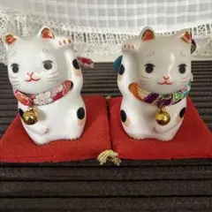 週末お値下げ招き猫 陶器2体ペア