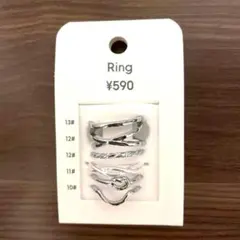 【最終値下げ/新品】GU シルバー ナローメタルリング 5点セット 指輪