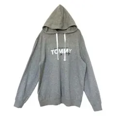 トミーヒルフィガー◇ロゴ　パーカー　フード付き　フーディーパーカー　グレー　Mのサムネイル