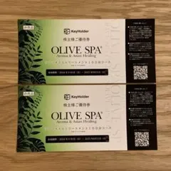 オリーブスパ アロマオイルトリートメント100分コース株主優待券 3枚 株主優待券】オリーブスパ アロマトリートメント100分コース