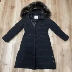 【美品】ナノユニバース　西川ダウン　フードロングダウン　ホワイトグース