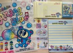 Angel Blue ファイル　便箋　メモ帳　シール