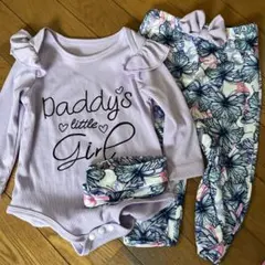 ベビーロンパース　リボン付き