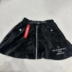 黒 ベロア スカート ジッパー