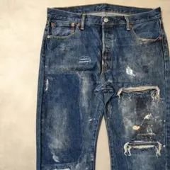 ビンテージ リーバイス 501 w36 パッチワークデニム グランジ ダメージ