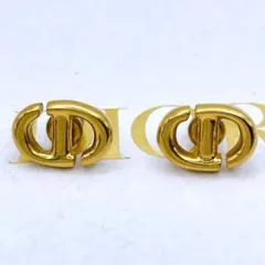 Christian Dior ピアス　ネイビー　Navy CD ゴールド