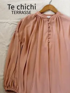 Te chichi TERRASSE 長袖 ブラウス コーラルピンク